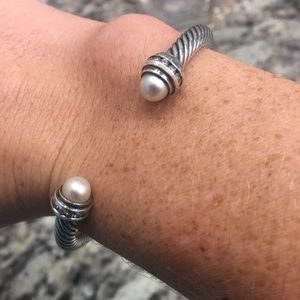 David Yurman cable classic bracelet with pearls